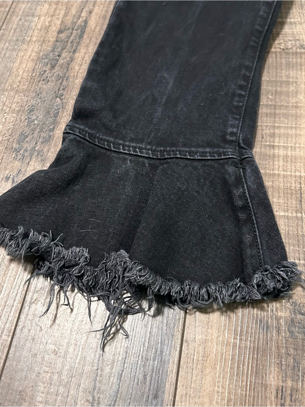 Topshop Moto Dree Cropped Kick Flare Jean Size 26 High Rise Stretch Exposed Zip - Picture 4 of 9